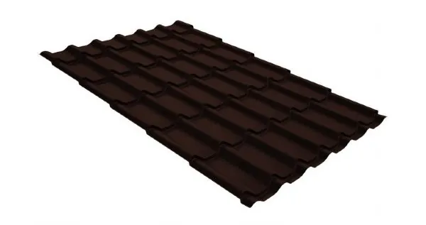 Металлочерепица классик GL 0,5 GreenCoat Pural Matt RR 887 шоколадно-коричневый (RAL 8017 шоколад) купить в Стерлитамаке