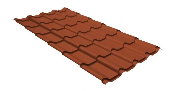 Металлочерепица камея GL 0,5 GreenCoat Pural RR 750 кирпично-красный (RAL 8004 терракота) купить в Стерлитамаке