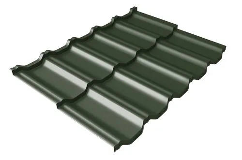 Металлочерепица модульная Квинта Uno Grand Line c 3D резом 0,5 GreenСoat Pural RR 11 темно-зеленый (RAL 6020 хромовая зелень) купить в Стерлитамаке