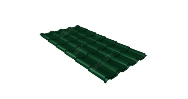 Металлочерепица камея 0,5 Satin RAL 6005 зеленый мох купить в Стерлитамаке