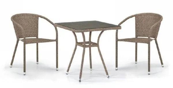 Комплект плетеной мебели AFINA из иск. ротанга T282BNT/Y137C-W56 Light Brown 2Pcs купить в Стерлитамаке