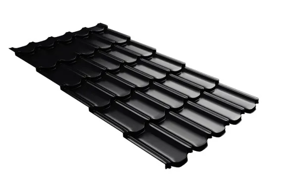 Металлочерепица квинта плюс с 3D резом 0,5 Satin RAL 9005 черный купить в Стерлитамаке