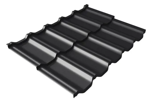 Металлочерепица модульная Квинта Uno Grand Line c 3D резом 0,5 Velur RAL 9005 черный купить в Стерлитамаке