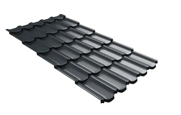 Металлочерепица квинта плюс с 3D резом 0,5 Velur RAL 7016 антрацитово-серый купить в Стерлитамаке