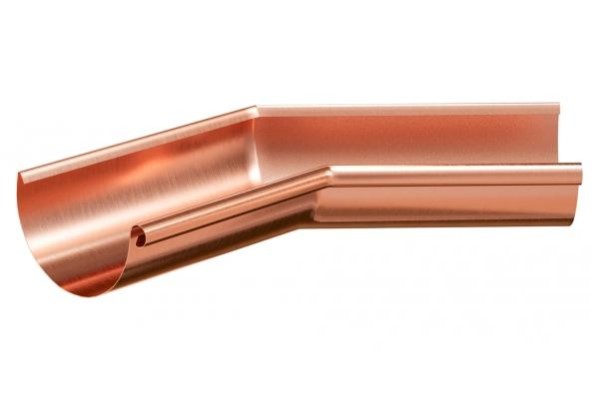 Водосток Aquasistem, система 125x90 - Угол желоба внутренний медный 135° купить в Стерлитамаке