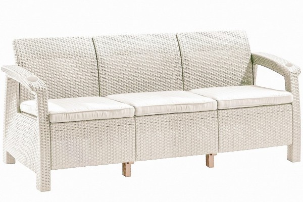 Трёхместный диван  Yalta Sofa 3 Seat белый купить в Стерлитамаке