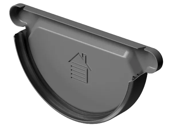 Заглушка желоба D125 Döcke STAL PREMIUM Графит, (RAL 7024) купить в Стерлитамаке