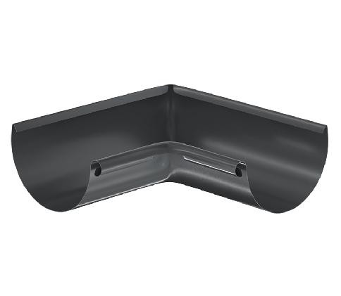 Водосток Aquasistem, система 125x90 - Угол желоба, внутренний 90° RAL 7024 Тёмно-серый купить в Стерлитамаке