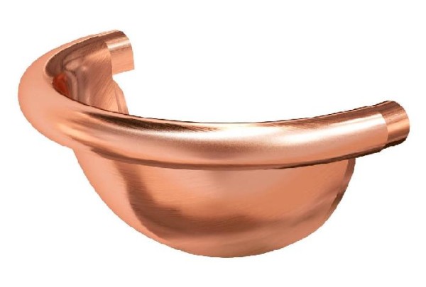 Водосток Aquasistem, система 125x90 - Заглушка желоба полукруглая медная d125мм купить в Стерлитамаке