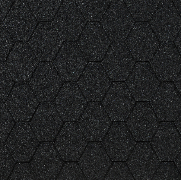 Гибкая черепица EURASIA Docke, Коллекция ШЕСТИГРАННИК Чёрный купить в Стерлитамаке