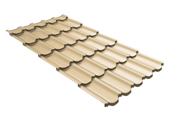 Металлочерепица квинта плюс с 3D резом 0,45 PE RAL 1014 слоновая кость купить в Стерлитамаке