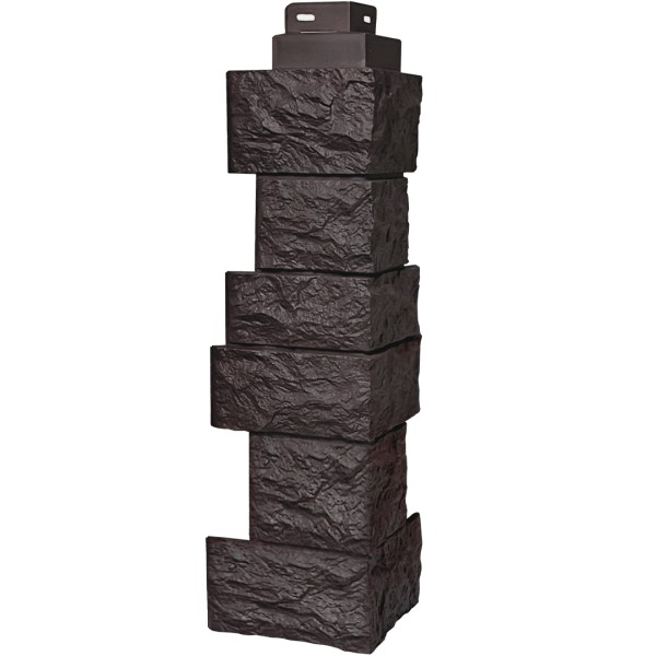 Цокольный сайдинг FineBer – Серия “Дикий камень”, Угол наружный, Коричневый купить в Стерлитамаке