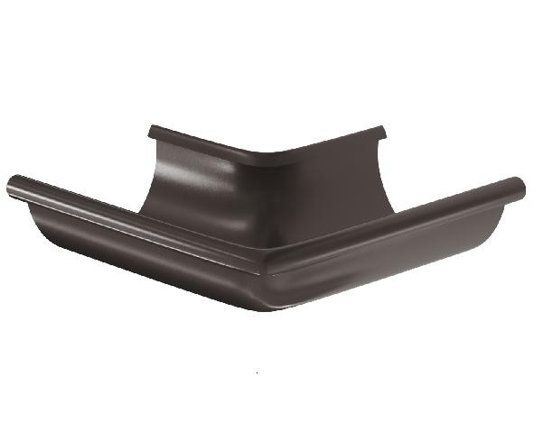 Водосток Aquasistem, система 125x90 - Угол желоба, наружный 90° RR 32 Тёмно-Коричневый купить в Стерлитамаке