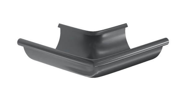 Водосток Aquasistem, система 125x90 - Угол желоба, наружный 90° RR 23 Маренго купить в Стерлитамаке