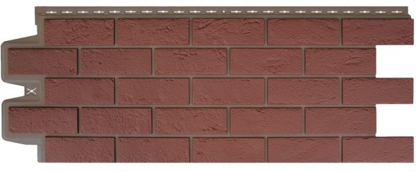 Фасадная панель Grand Line Состаренный кирпич Элит корица (махагон), ШОВ темно-бежевый купить в Стерлитамаке