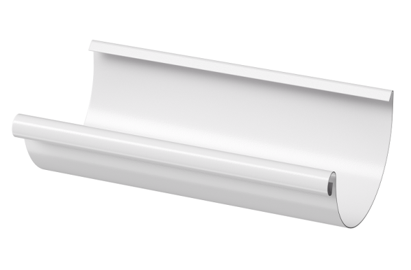 Желоб полукруглый D125 3 м Döcke STAL PREMIUM Пломбир, (RAL 9010) купить в Стерлитамаке