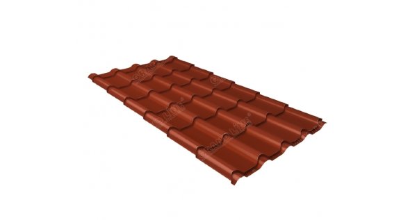 Металлочерепица камея GL 0,5 Atlas RAL 8004 терракота купить в Стерлитамаке