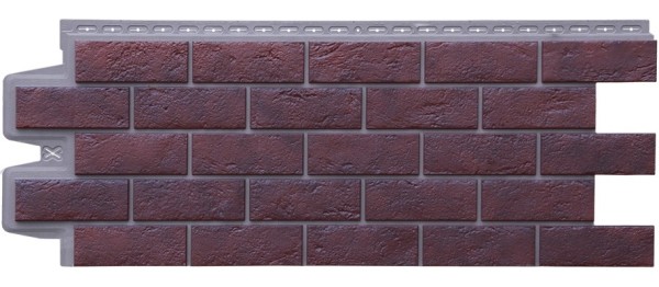 Фасадная панель Grand Line Состаренный кирпич Элит кофе (жжёный), ШОВ темно-бежевый купить в Стерлитамаке