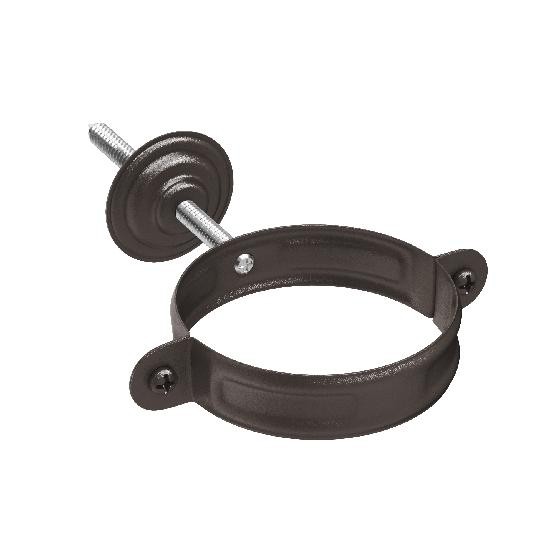 Водосток Aquasistem, Система 150/100 - Хомут для крепления трубы RR 32 Тёмно-коричневый matt купить в Стерлитамаке