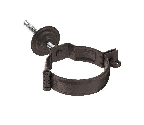 Водосток Aquasistem, Система 125x90 - Декоративный хомут трубы под метиз с комплектом крепления RR 32 Тёмно-коричневый matt купить в Стерлитамаке