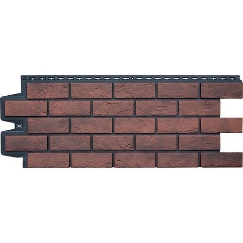 Фасадная панель Grand Line Состаренный кирпич Элит кофе (жжёный), ШОВ черный купить в Стерлитамаке
