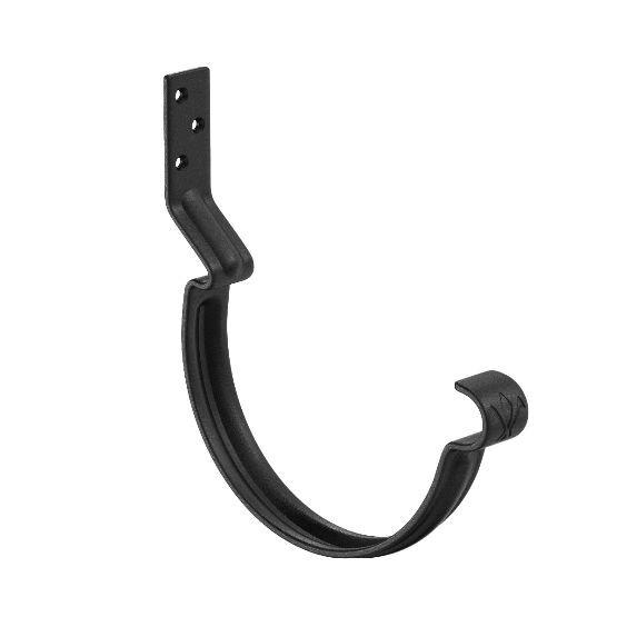 Водосток Aquasistem, система 125x90 - Крюк крепления желоба короткий RAL 9005 Чёрный купить в Стерлитамаке