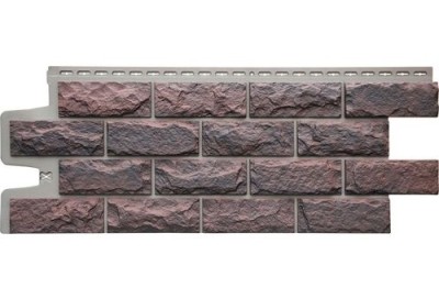 Фасадные панели Grand Line Колотый Камень Кофе, Шов тёмно-бежевый