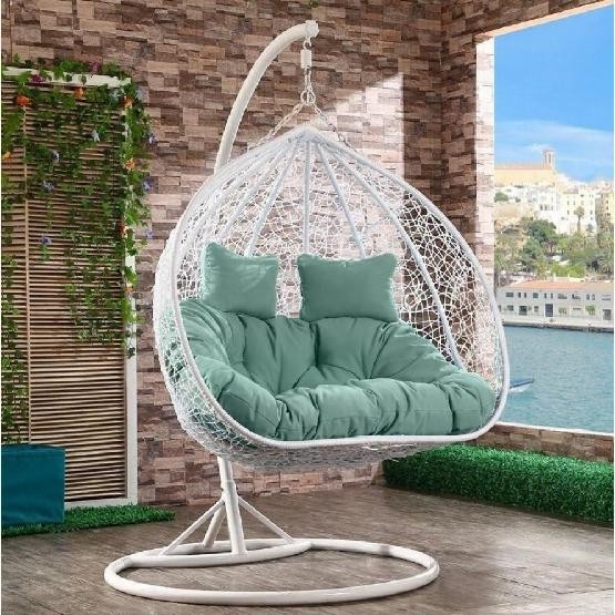 Кресло Подвесное из искусственного ротанга AFM-109A White/Green купить в Стерлитамаке