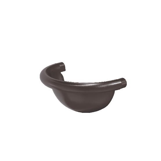 Водосток Aquasistem, система 125x90 - Заглушка желоба полукруглая RR 32 Тёмно-Коричневый купить в Стерлитамаке