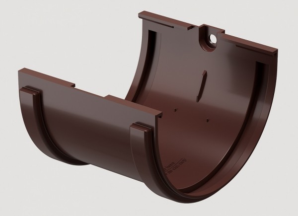 Соединитель желобов ПВХ Docke STANDART Тёмно-коричневый купить в Стерлитамаке