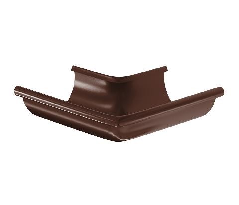 Водосток Aquasistem, система 125x90 - Угол желоба, наружный 90° RAL 8017 Коричневый купить в Стерлитамаке