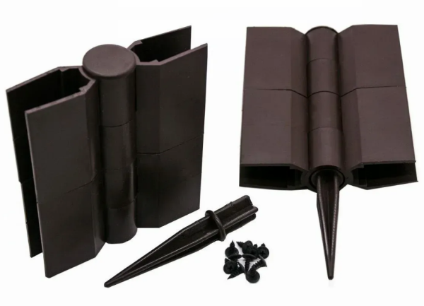 Угловой элемент поворотный, пластиковый от 60° до 300° для доски 150х25 мм из ДПК коричневый Holzhof купить в Стерлитамаке